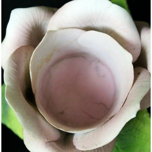 VTG George Good Co Light Pink Porcelain Rose Flower Tealight Holder Figurine - Picture 9 of 12